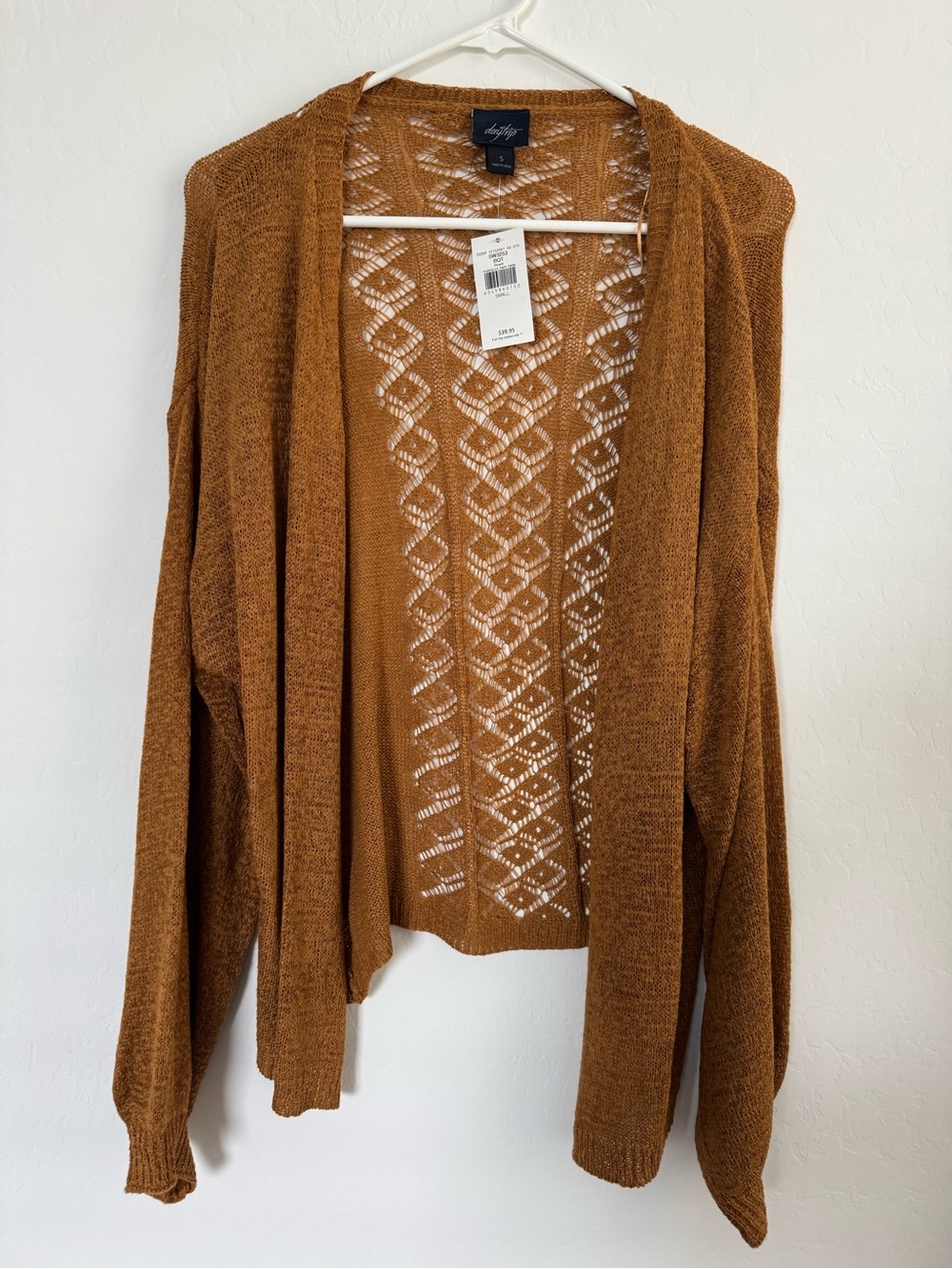 NWT! Daytrip Small Open-Front Knit Cardigan - Rust